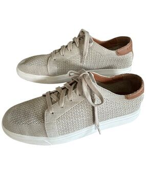 Lucky Brand Leigan  Two Tone Knit Woven Sneaker in Stucco Women Size 10